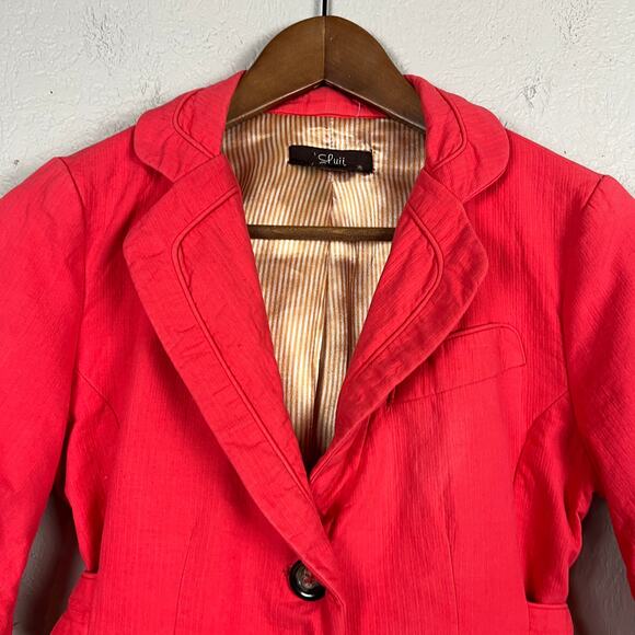 Luii Anthropologie Belted Waist Jacket Elbow Sleeve Triple Button Career - PM - Picture 4 of 8